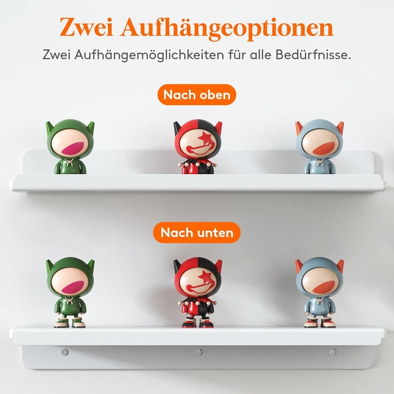 Lifewit Fali Polc Szett 4 db Fehér 38 cm Tárolás Dekoráció