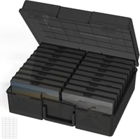 Lifewit Fotótárolódoboz 10,1x15,2cm 18 rekesszel Fekete - 1, Black 1