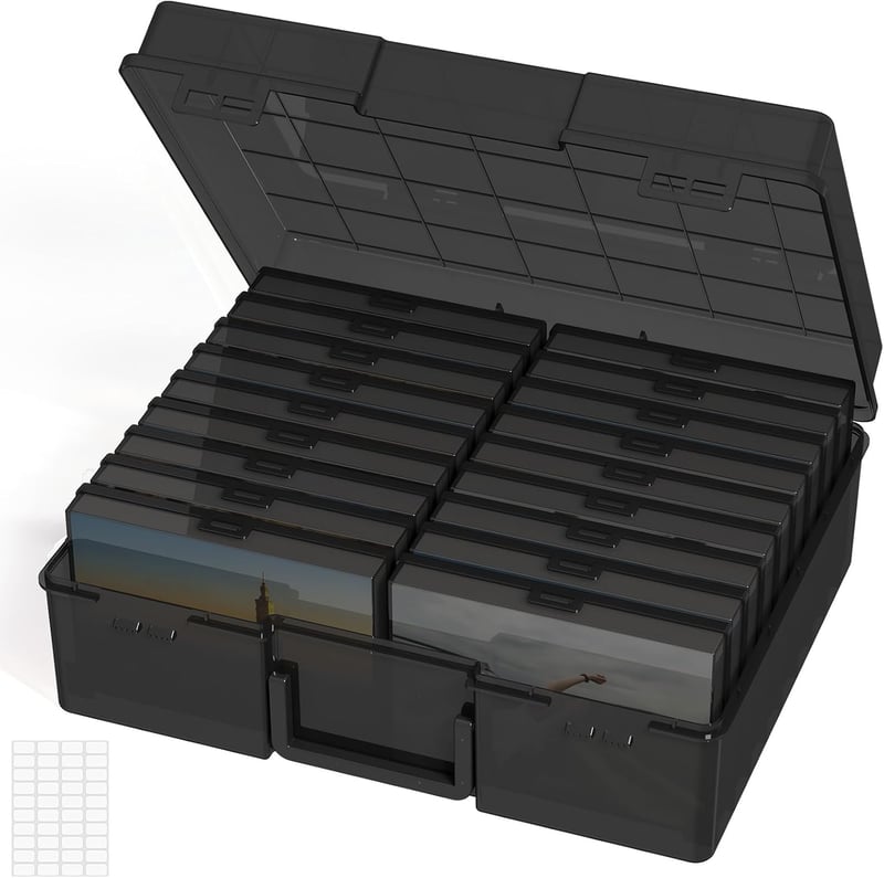 Lifewit Fotótárolódoboz 10,1x15,2cm 18 rekesszel Fekete - 1, Black