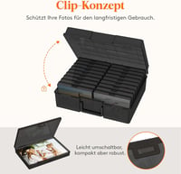 Lifewit Fotótárolódoboz 10,1x15,2cm 18 rekesszel Fekete - 1, Black 5