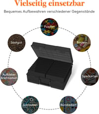 Lifewit Fotótárolódoboz 10,1x15,2cm 18 rekesszel Fekete - 1, Black 2