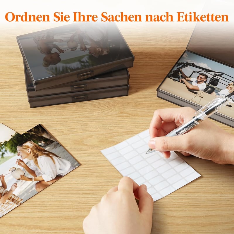 Lifewit Fotótárolódoboz 10,1x15,2cm 18 rekesszel Fekete - 1, Black