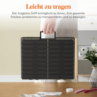 Lifewit Fotótárolódoboz 10,1x15,2cm 18 rekesszel Fekete - 1, Black 7