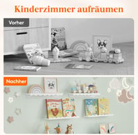 Lifewit Gyerekszobai Fali Polc Szett 4 db 38 cm Fehér Könyvespolc Babaszobához 7