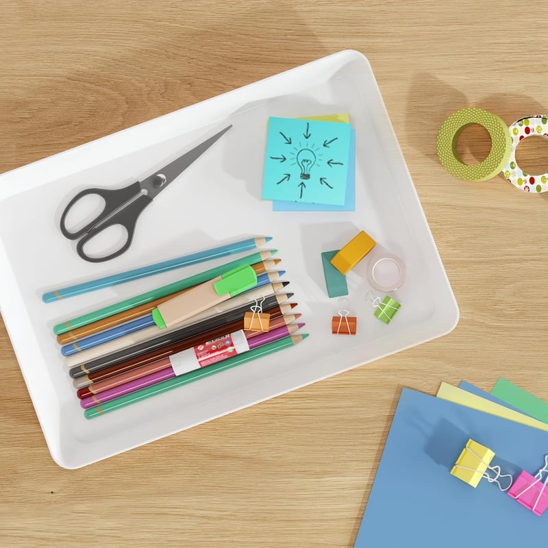 Lifewit Műanyag Tálca Szett 6 db 36,7x24 cm Fehér BPA-Mentes
