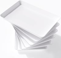 Lifewit Műanyag Tálca Szett 6 db 36,7x24 cm Fehér BPA-Mentes 1