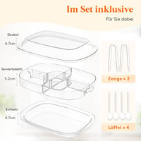 Lifewit Ovális Tálca Fedővel, 6 Rekeszes Snack Box Ládika 3