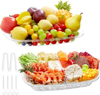 Lifewit Ovális Tálca Fedővel, 6 Rekeszes Snack Box Ládika 1