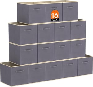 Lifewit set sklopivih kutija za pohranu - siva - 32x32x32 cm, 18L, 16 kom.