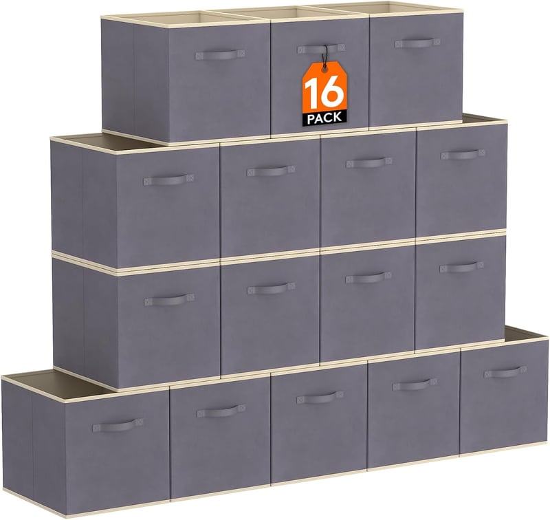 Lifewit Tárolókocka szett 16db 11 inch szürke összecsukható tárolóbox