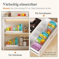 Lifewit Tejesdoboz Fedél Tartó 25-44 cm, Fehér Fiók Szervező 8 Osztóval - Groß (erweiterbar) 4