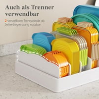 Lifewit Tejesdoboz Fedél Tartó 25-44 cm, Fehér Fiók Szervező 8 Osztóval - Groß (erweiterbar) 5