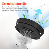 Lifewit XXL Macska WC Virágcserép Szűrővel és Lapáttal, Szagkontroll, Fekete 3