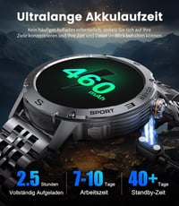 LIGE EF1 PRO Férfi Okosóra 1.43" AMOLED Kijelzővel - Bluetooth Hívás, 170+ Sportmód, 24/7 Pulzusmérés, IP68 Vízállóság, Android/iOS Kompatib 5