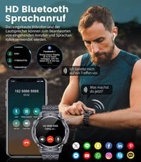 LIGE EF1 PRO Férfi Okosóra 1.43" AMOLED Kijelzővel - Bluetooth Hívás, 170+ Sportmód, 24/7 Pulzusmérés, IP68 Vízállóság, Android/iOS Kompatib 3