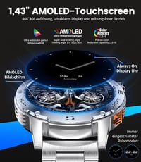 LIGE Férfi Okosóra 1.43" AMOLED Kijelzővel - Bluetooth Hívás, 170+ Sportmód, 24/7 Pulzusmérés, IP68 Vízállóság, Android/iOS Kompatibilis 2