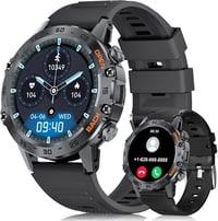 LIGE Férfi Okosóra Telefonhívás Funkcióval - 1.39" Katonai Stílusú Fitnesz Óra, 24H Pulzusmérő, 100+ Sportmód, 300+ Számlap, IP67 Vízálló, G 1
