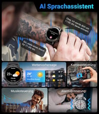 LIGE Férfi Okosóra Telefonhívás Funkcióval - 1.39" Katonai Stílusú Fitnesz Óra, 24H Pulzusmérő, 100+ Sportmód, 300+ Számlap, IP67 Vízálló, G 6