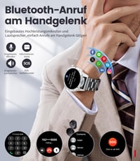Pánske vojenské inteligentné hodinky LIGE s 3 remienkami, 1,43" AMOLED displejom, telefonovaním, 400 mAh batériou, viac ako 100 športovými režimami, vodotesnosťou IP68, monitorovaním tepu/spánku/SpO2, pre iOS a Android 4