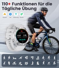 Pánske vojenské inteligentné hodinky LIGE s 3 remienkami, 1,43" AMOLED displejom, telefonovaním, 400 mAh batériou, viac ako 100 športovými režimami, vodotesnosťou IP68, monitorovaním tepu/spánku/SpO2, pre iOS a Android 7