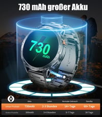 LIGE Katonai Smartwatch 1.75" AMOLED Kijelző, 110+ Sportmód, Pulzus/Alvásmonitor, IP68 Vízálló 3
