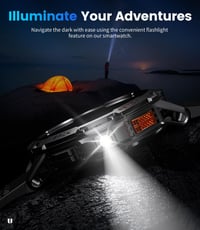 Pánske inteligentné hodinky LIGE Military s Bluetooth hovormi, 1,43" AMOLED displej, LED baterka, 530 mAh, 100+ športových režimov, merač tepu, vodotesnosť IP68, A 3
