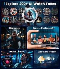 Pánske inteligentné hodinky LIGE Military s Bluetooth hovormi, 1,43" AMOLED displej, LED baterka, 530 mAh, 100+ športových režimov, merač tepu, vodotesnosť IP68, A 7