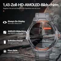 Pánske inteligentné hodinky LIGE s Bluetooth volaním, 1,43" AMOLED dotykový displej, 400 mAh, 110+ športových režimov, fitness tracker, vodotesnosť IP68, Android iOS 2