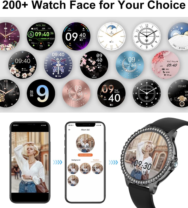 LIGE Okosóra Női 1.32" HD Kijelző 20 Sport Mód Szívritmus Vérnyomás Monitoros Fitness Óra