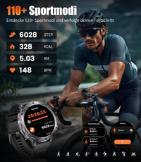 LIGE Smartwatch Férfi Okosóra 1.73" AMOLED Kijelző 110+ Sportmód IP68 Vízálló 4