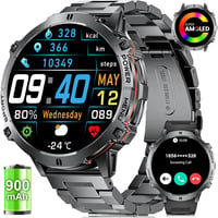 LIGE Smartwatch Férfi Okosóra 1.73" AMOLED Kijelző 110+ Sportmód IP68 Vízálló 1