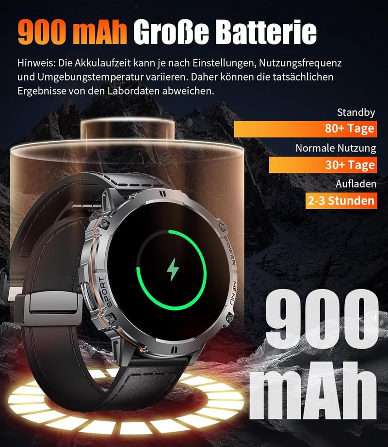 LIGE Smartwatch Férfi Okosóra 1.73" AMOLED Kijelző 110+ Sportmód IP68 Vízálló Pulzusmérő
