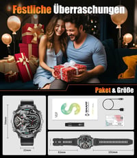 LIGE Smartwatch Férfi Okosóra 1.73" AMOLED Kijelző 110+ Sportmód IP68 Vízálló Pulzusmérő 7