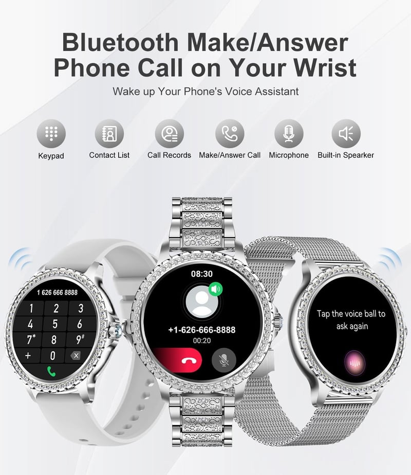 LIGE Smartwatch Női Okosóra 20 Sportmód Pulzus Vérnyomás Alvásmonitor