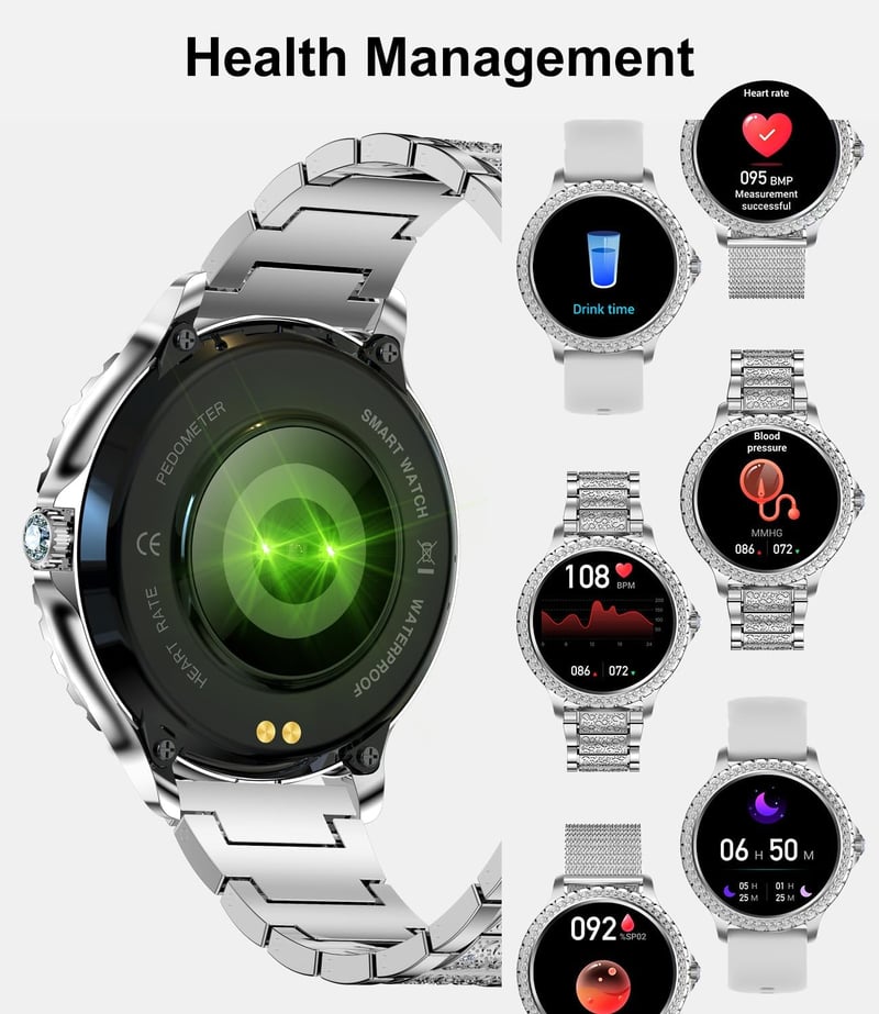 LIGE Smartwatch Női Okosóra 20 Sportmód Pulzus Vérnyomás Alvásmonitor
