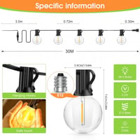 Light-Brightly LED svjetlosni niz za vanjsku upotrebu s daljinskim upravljačem – 30 metara duga dekorativna svjetla za vrt i terasu 5
