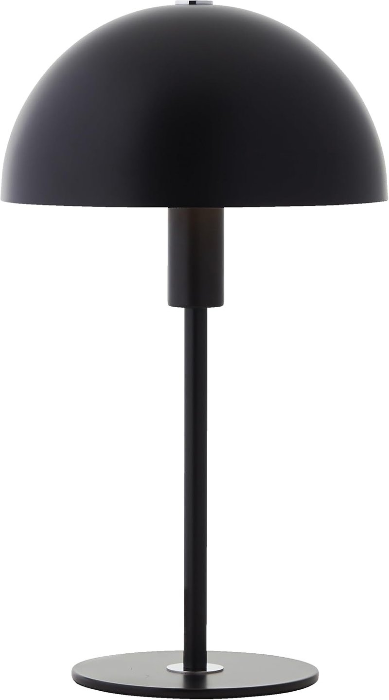 Lightbox Gomba Asztali Lámpa 36 cm, E14 LED, Fekete-Ezüst Fém, Irodai és Hálószobai Lámpa - 36 cm, Black