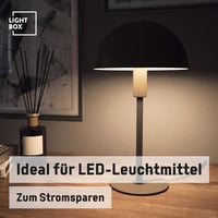 Lightbox Gomba Asztali Lámpa 36 cm, E14 LED, Fekete-Ezüst Fém, Irodai és Hálószobai Lámpa - 36 cm, Black 7