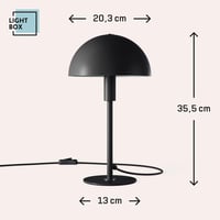 Lightbox Gomba Asztali Lámpa 36 cm, E14 LED, Fekete-Ezüst Fém, Irodai és Hálószobai Lámpa - 36 cm, Black 3