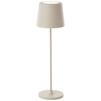 Lightbox LED stolna svjetiljka za unutarnju i vanjsku upotrebu, visina 37/23 cm, Ø 10 cm, bež, touch dimmer, USB punjenje, na baterije, prijenosna 7