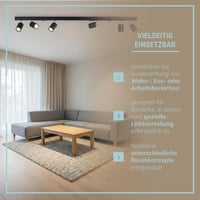 LED stropné bodové svietidlo Lightbox so 6 otočnými reflektormi, čierny kov, pätica GU10, do obývačky, kuchyne a spálne 8