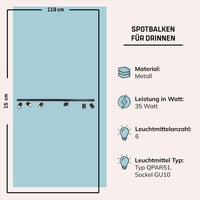 LED stropné bodové svietidlo Lightbox so 6 otočnými reflektormi, čierny kov, pätica GU10, do obývačky, kuchyne a spálne 5