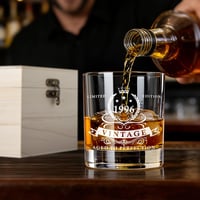 LIGHTEN LIFE Darček k 30. narodeninám pre mužov – 340 ml pohár na whisky s ročníkom 1996 v prémiovej drevenej krabičke, vtipný darček pre neho 4