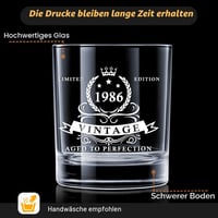 LIGHTEN LIFE Cadou de 40 de ani pentru bărbați - Pahar de whisky din 1986 în cutie de lemn prețios - Pentru tată, soț, prieten, idee de cadou pentru bărbați de 40 de ani 3
