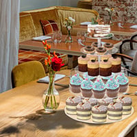 Lighterday 5-poschodový akrylový stojan na tortu na svadbu a narodeniny – servírovací podnos na cupcake, muffiny, makrónky a šišky, 1 ks 7