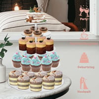 Lighterday 5-poschodový akrylový stojan na tortu na svadbu a narodeniny – servírovací podnos na cupcake, muffiny, makrónky a šišky, 1 ks 2