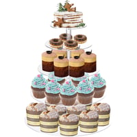 Lighterday 5-poschodový akrylový stojan na tortu na svadbu a narodeniny – servírovací podnos na cupcake, muffiny, makrónky a šišky, 1 ks 1