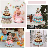 Lighterday 5-poschodový akrylový stojan na tortu na svadbu a narodeniny – servírovací podnos na cupcake, muffiny, makrónky a šišky, 1 ks 6