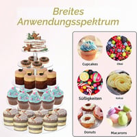 Lighterday 5-poschodový akrylový stojan na tortu na svadbu a narodeniny – servírovací podnos na cupcake, muffiny, makrónky a šišky, 1 ks 4