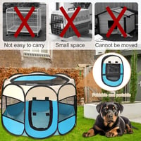 Țarc portabil pliabil pentru câini și pisici Lighterday, din material Oxford impermeabil, potrivit și pentru iepuri, maro, mărime L, 8 panouri 7